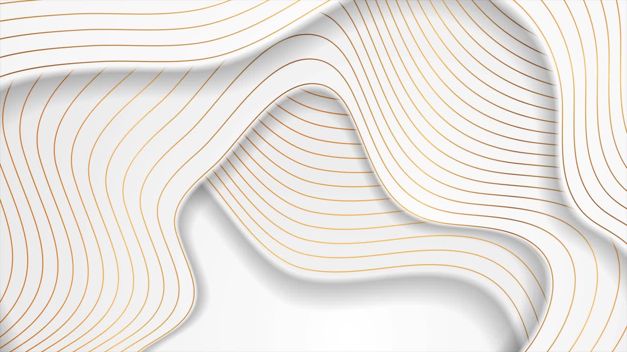 diseño de movimiento ondulado blanco corporativo con líneas doradas