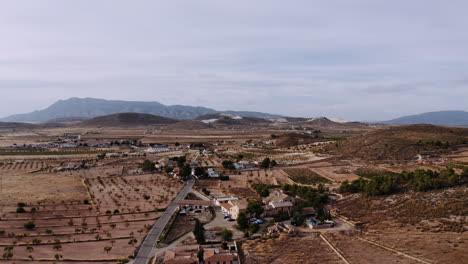 beautiful drone view of a small village outside of murica, spain