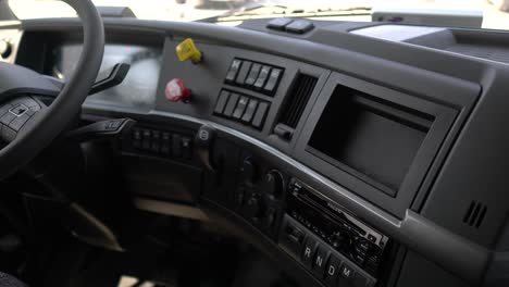 close-up of a truck's dashboard