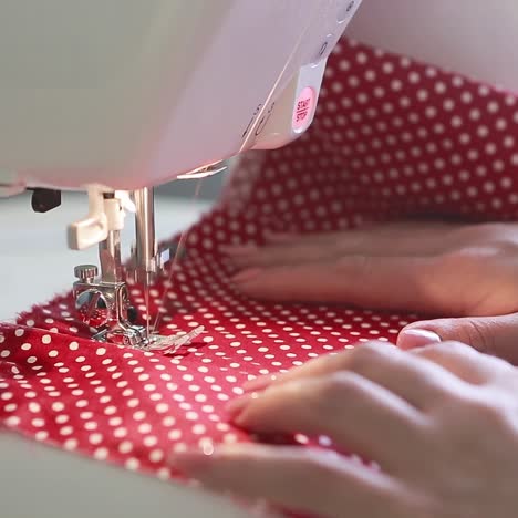 woman sewing at home