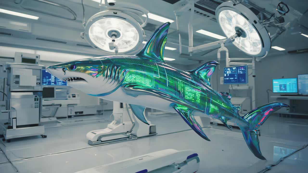 Futuristic Robot Shark in Surgery