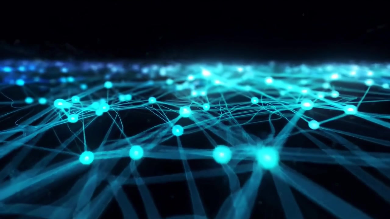 Abstract Digital Network Connection with Glowing Nodes and Lines