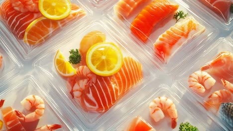 prepared salmon and shrimp