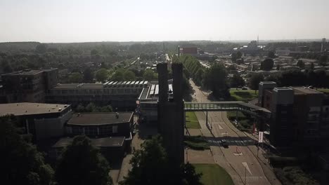 Drone-view-of-tha-Ark-in-Dronten,-Flevoland,-the-Netherlands