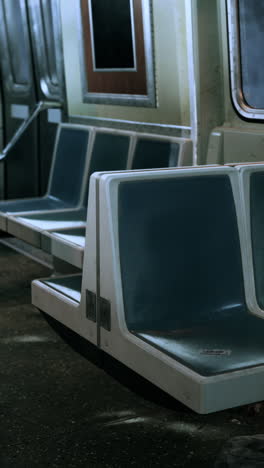 asientos vacíos en un tren subterráneo