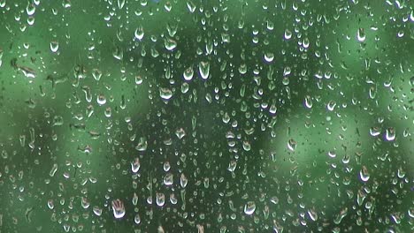 rain running down a window during a storm in the uk