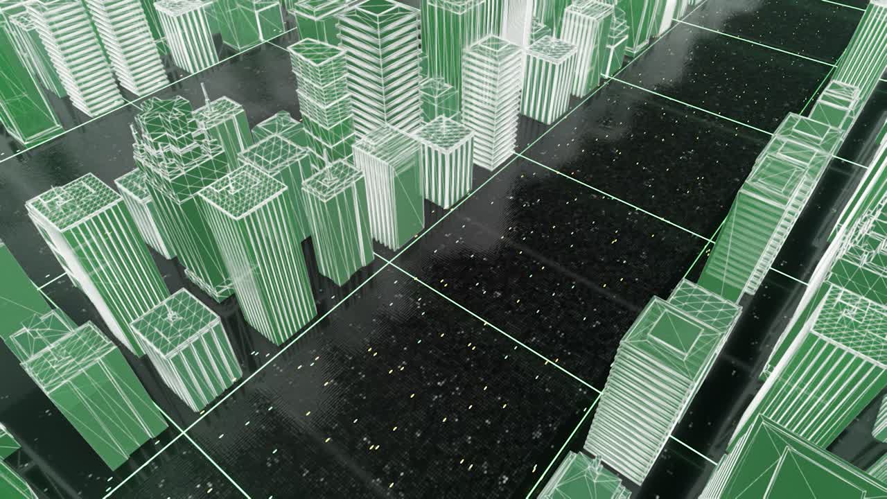 el marco de cable del paisaje urbano digital