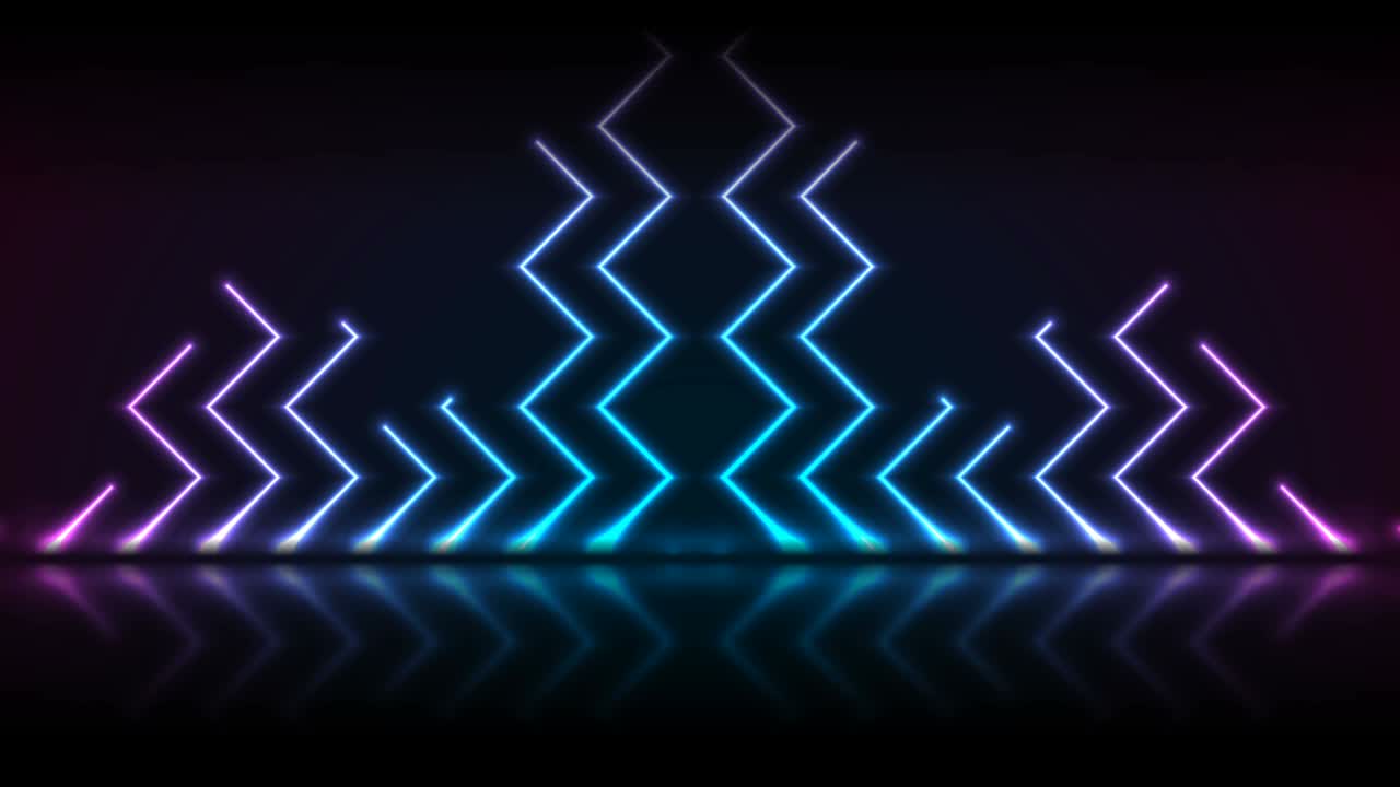 líneas en zig-zag de neón tecnología de fondo de movimiento