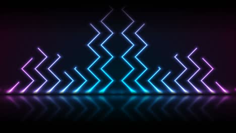 líneas en zig-zag de neón tecnología de fondo de movimiento