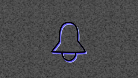 Animation-of-neon-bell-icon-over-textured-background