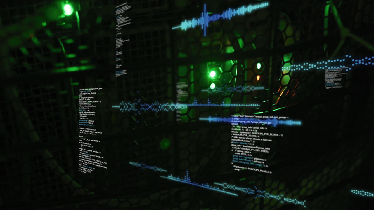 Animation of data processing over digital screens