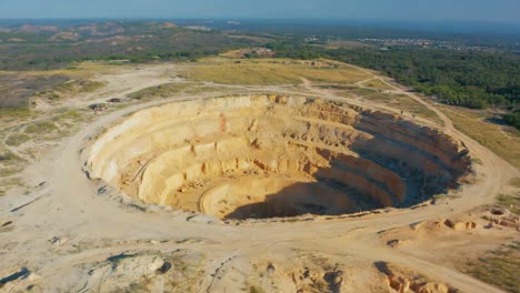 aerial view of a large open-pit mine or quarry