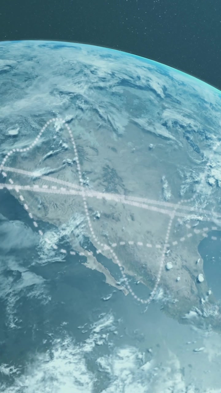 Red de comunicación procesando datos sobre el planeta Tierra