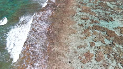 Tilt-up-aerial-view-revealing-coral-barrier-at-Los-Roques