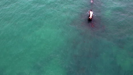 Birds-eye-view-of-a-shipwreck-in-Alkimos,-Perth