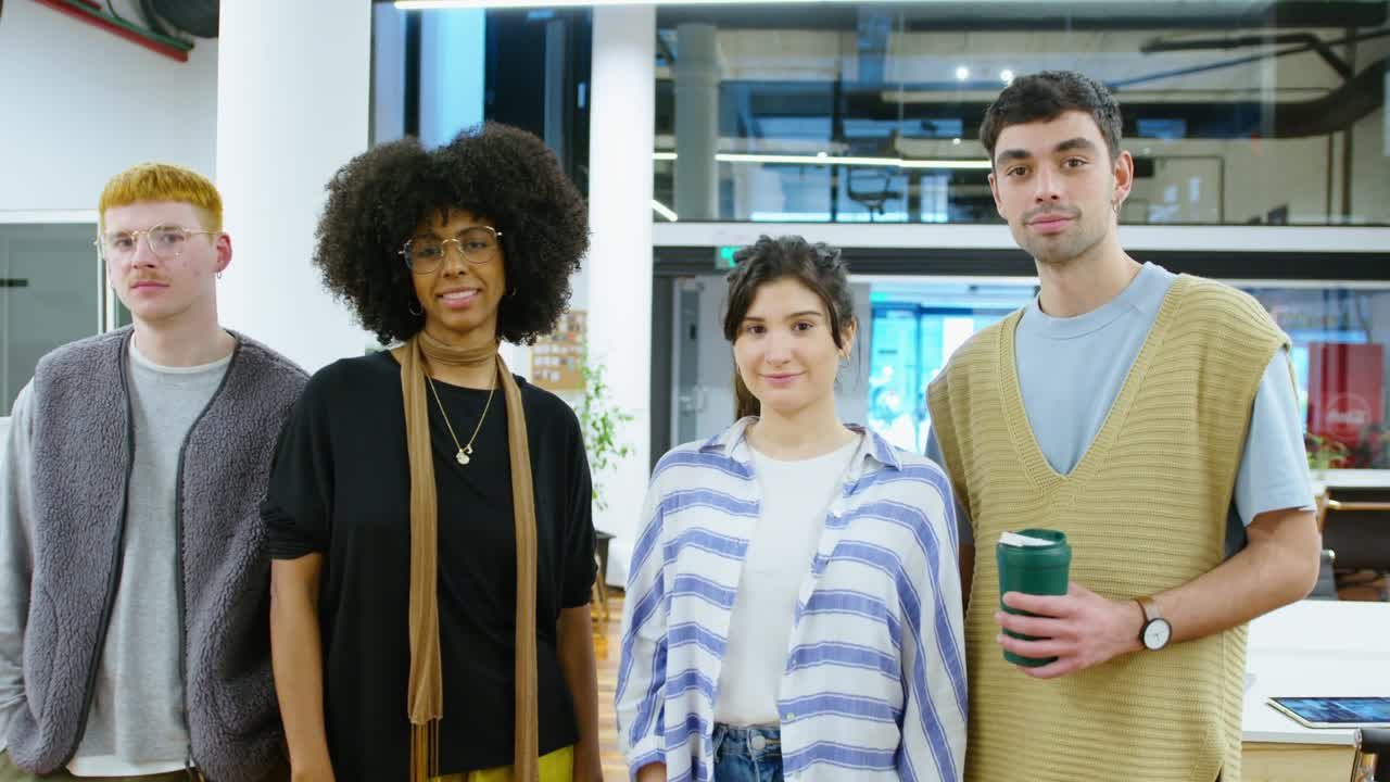 Group Portrait of Young Business Team during Working Day in the Office