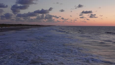 the beach of domburg during a summer sunset