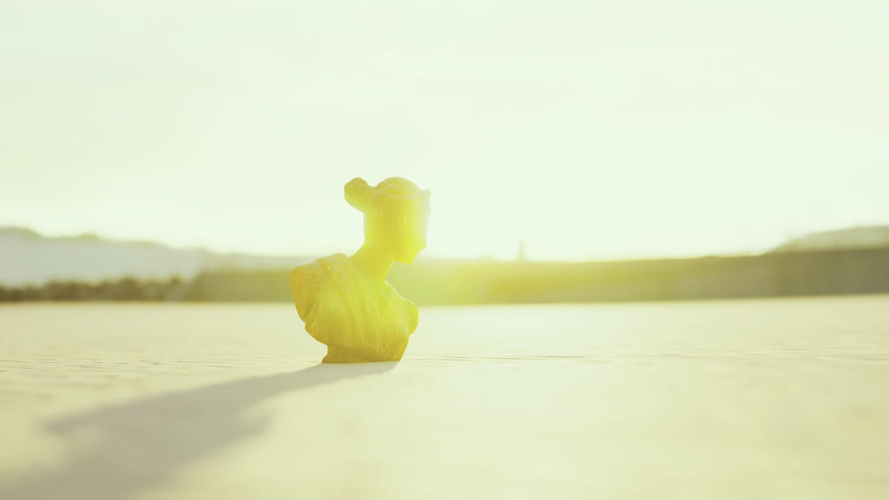 Sculptural elegance captured in warm golden sunlight at dusk