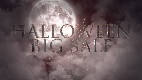 gran venta de halloween con gran luna blanca y nube mística