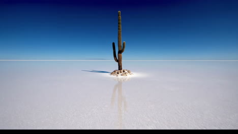 cactus in the salt flat