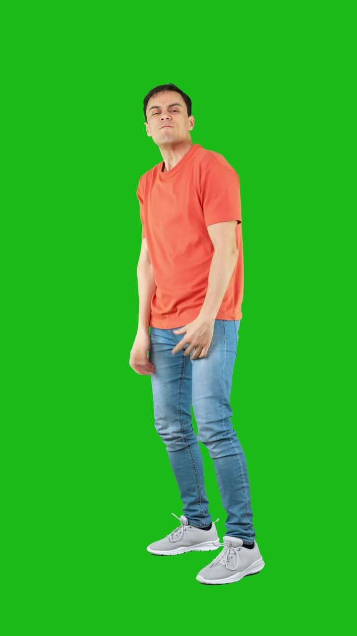 Man showing anger or aggression on green screen | Premium Stock Video ...