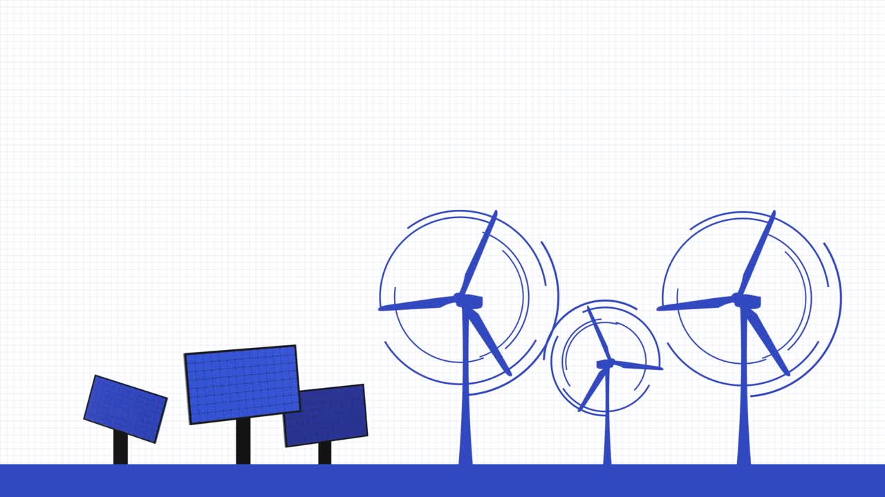 지구를 구하라: 깨한 녹색 에너지 미래의 도시에 대한 원활한 순환 순환 애니메이션