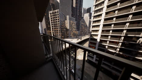 a view of a city from a balcony