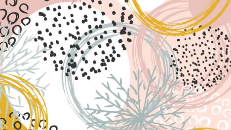 animación del fondo con formas redondas y flores
