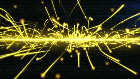línea de comunicación de tecnología amarilla scifi fondo de movimiento de onda