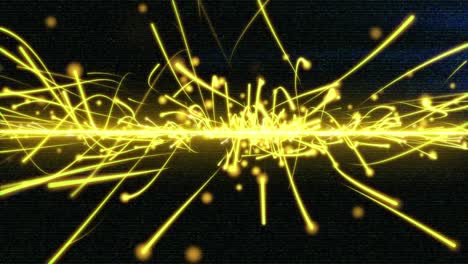 flowing streak yellow technology communication line scifi wave motion background