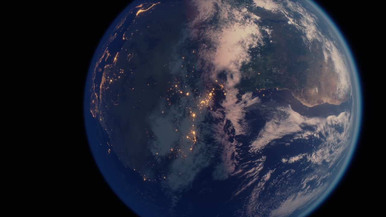 planeta tierra vista del globo desde el espacio que muestra la superficie realista de la tierra y el mapa del mundo