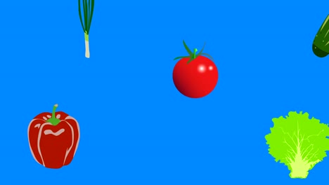 vegetables elements animation chroma key background removable, seamless loop