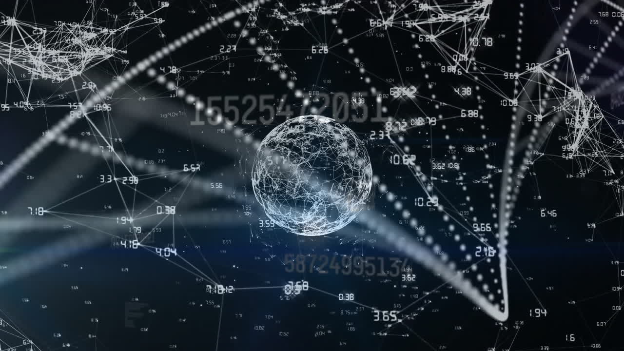 전 세계에 대한 데이터 처리 및 모양의 애니메이션