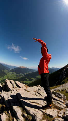 hiking adventure on a mountain summit