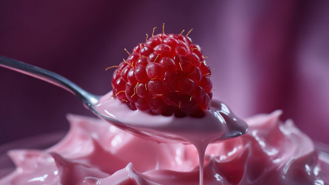 Delicious Raspberry Topping on Creamy Pink Dessert Captured in Two Stunning Frames Showcasing the Delightful Aesthetic of Sweet Indulgence and Flavor