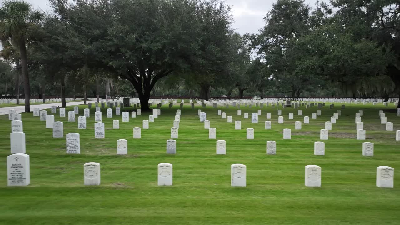 aerial panning the beaufort national cemetery