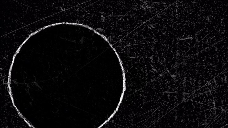Animated White Chalk Circle Drawing on Textured Black Background