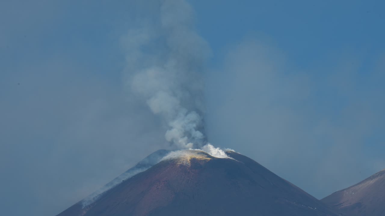Drone shot of scenic landscapes around Mt. Etna, Volcano in Sicily, Italy