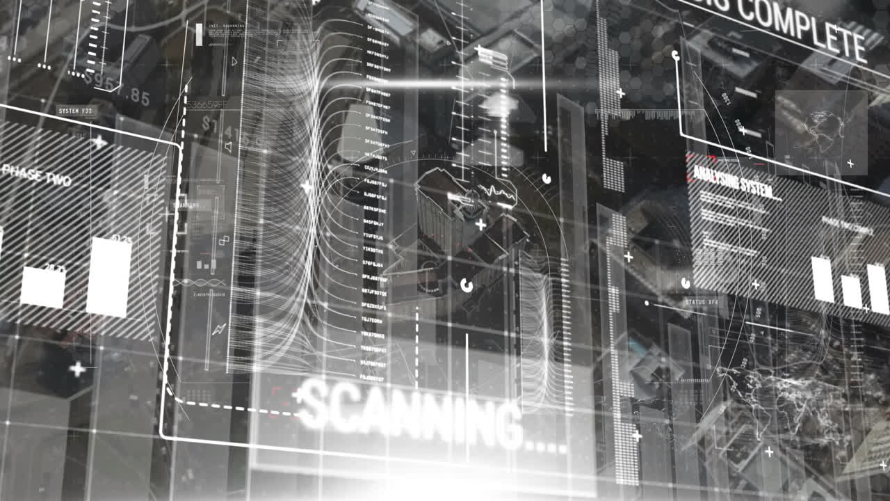 procesamiento de datos en fondo gris