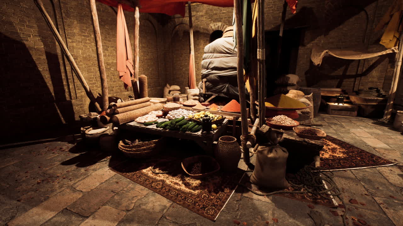 Exploring an old national african market filled with vibrant goods and textiles