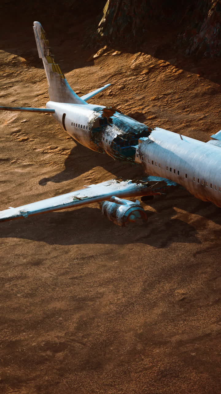 un avión naufragado en el desierto