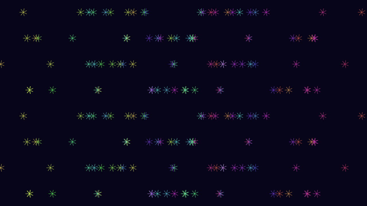 patrón de confeti y copos de nieve de arco iris de neón