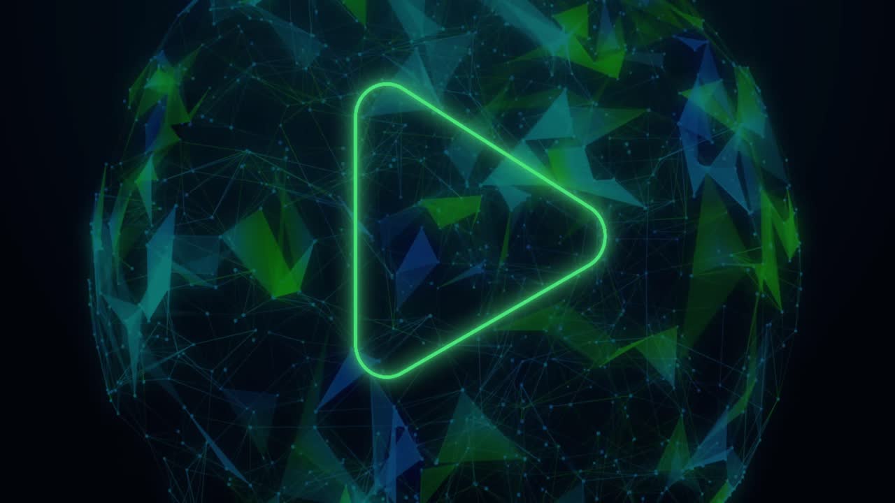 animación de la flecha de neón sobre el globo sobre fondo negro