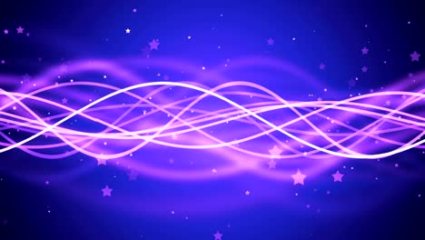 purple glittering stars and dynamic waves