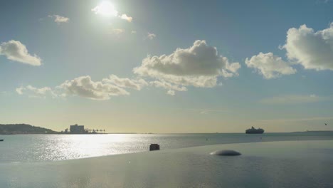 lisbon champalimaud foundation modern building architecture under blue sky with interconnection tube 4k