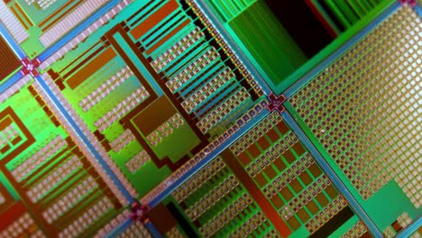 close-up of microchip circuit board