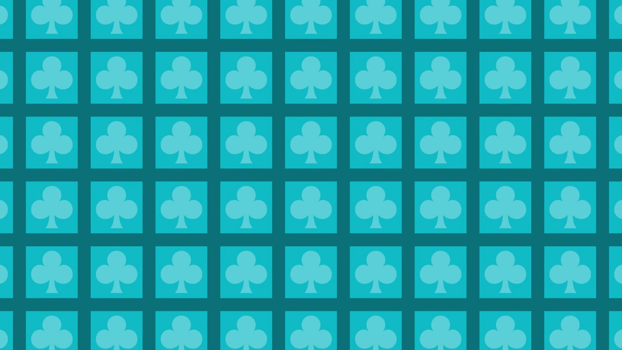 Teal Clubs Playing Card Pattern