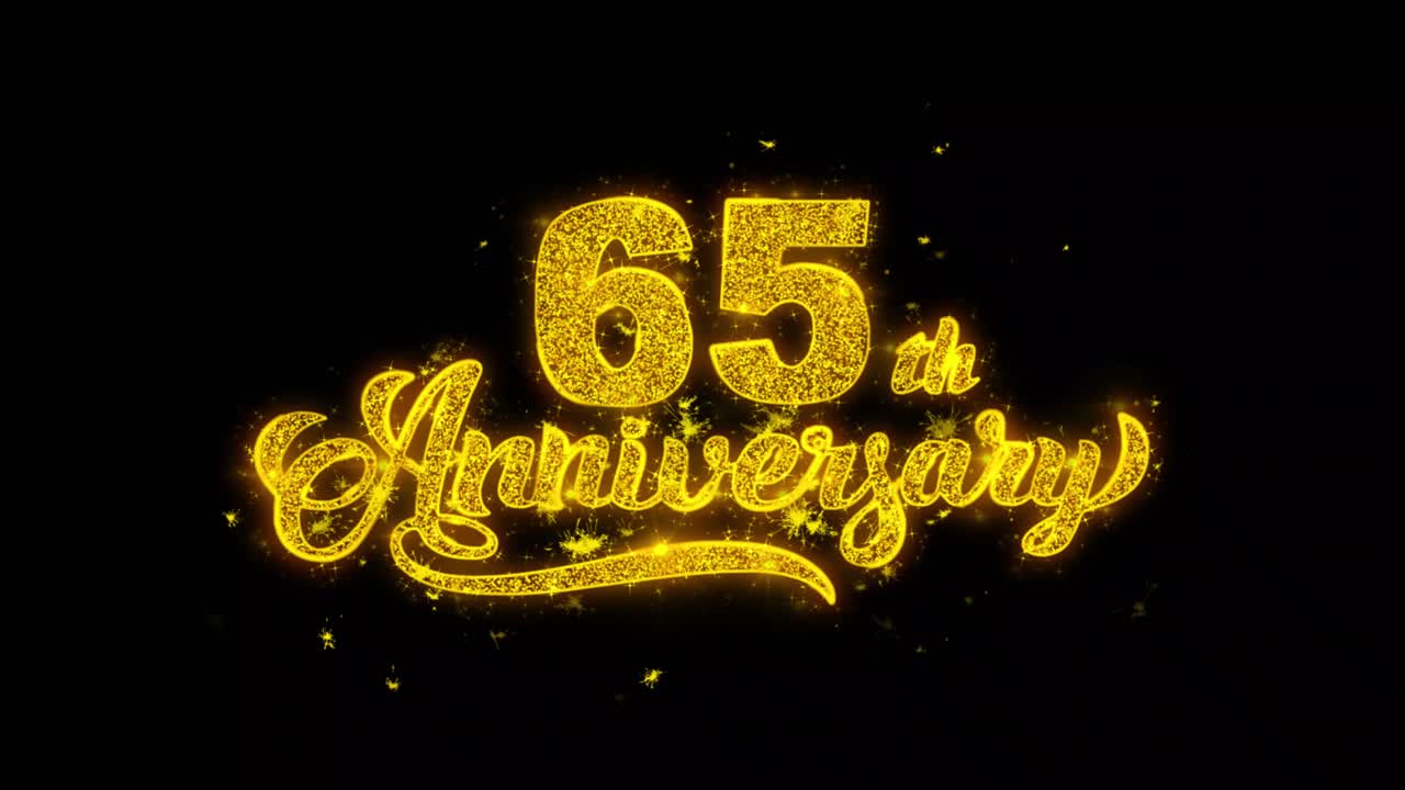65th Anniversary Sparkling Golden Text Effect