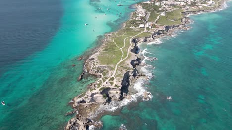 aerial of isla mujeres, mexico