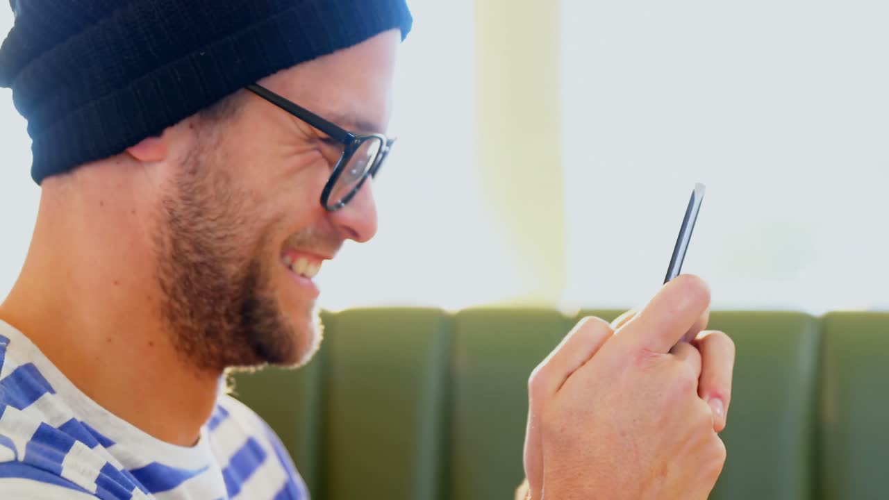 Man using mobile phone 4k